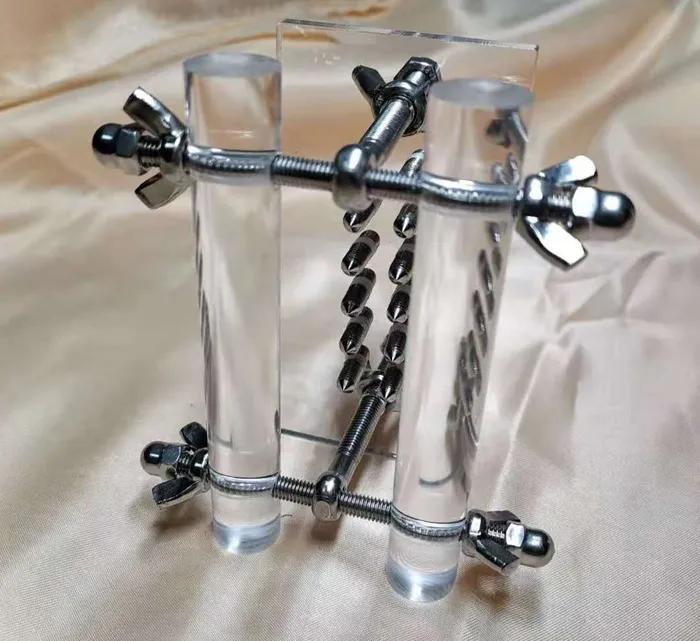 BallbustingToyscom Male Sex Toys Fully Adjustable CBT Testicle Crusher with Spikes