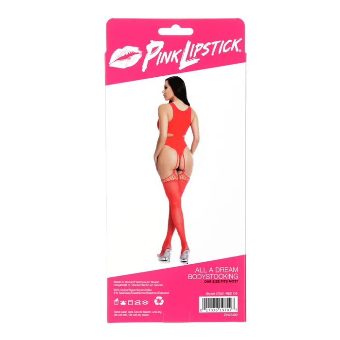 Pink Lipstick All A Dream Bodystocking Red OS Pink Lipstick Vibrators