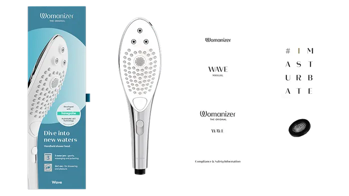 Female Sex Toys Womanizer Wave 2in1 Pleasure Stimulation Shower Head Chrome Womanizer