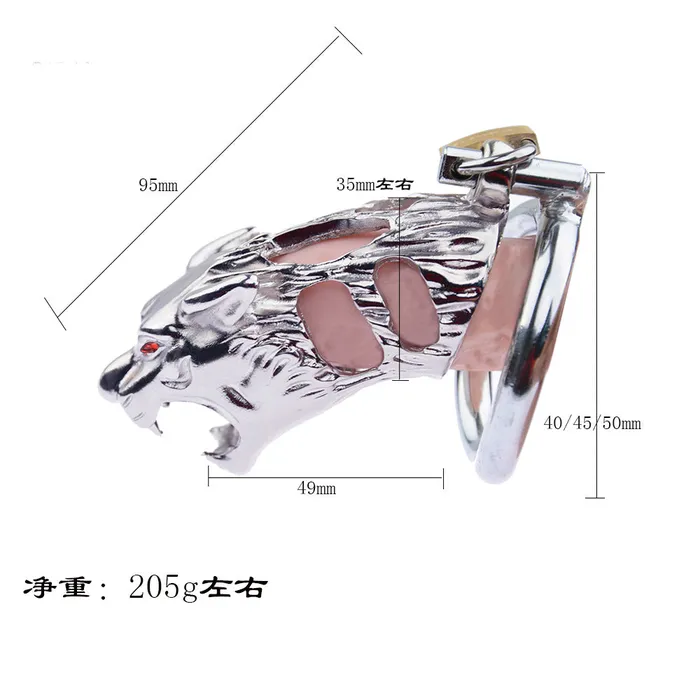 LAZADASEXTOYS new chastity lock tiger head hollow chastity lock male chastity lock belt factory direct sales Male Sex Toys