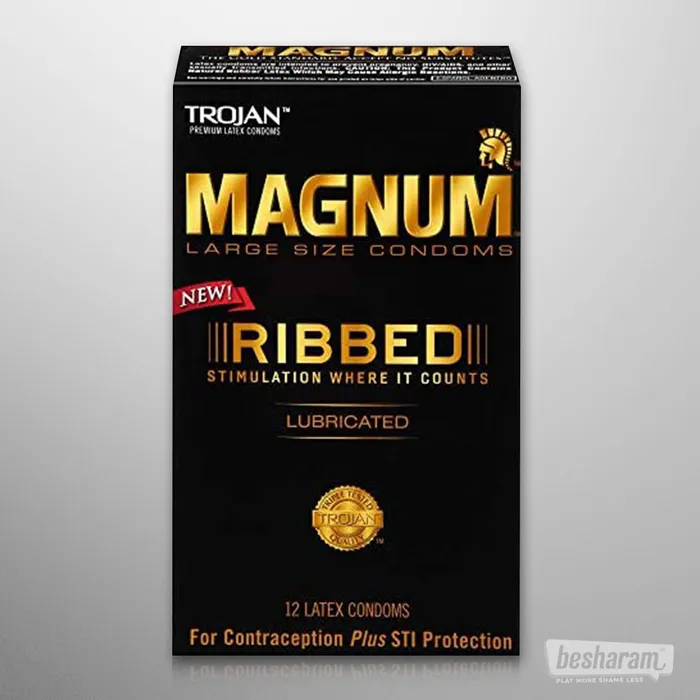 Male Sex Toys Trojan Trojan Magnum Ribbed Condoms Pack of 3