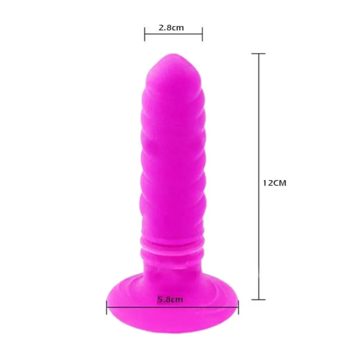 Ribbed Silicone Suction Cup Butt Trainer 472 Long Lovegasm Female Sex Toys