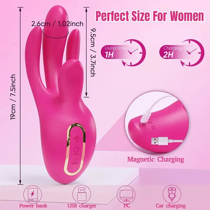 Female Sex Toys 3 in 1 Finger Stimulation Clitoral Gspot Vibrator Inyarose